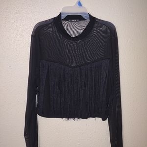 SheIn Mesh Long Sleeve Blouse